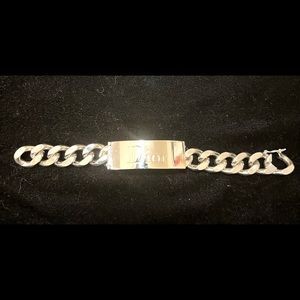 Authentic CHRISTIAN DIOR Silver ID Tag Bracelet Lip Gloss Duo